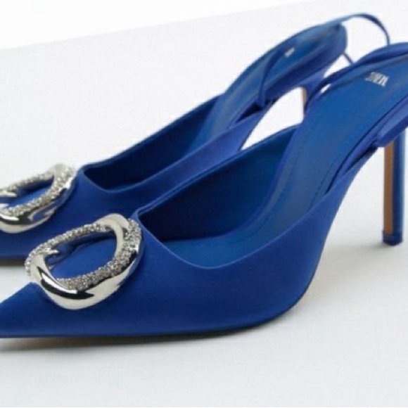 Zara blue lace up heels - Picture 2 of 4